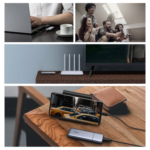 Kup Carcasa SSD M.2 UGREEN CM389 NVMe/SATA USB 3.2 Gen 2 (10Gbps) gri + cablu USB/USB-C 0,5m + cablu USB-C - USB-C 0,5m - UGR1410 - {ean13} - Sklep Home Screen