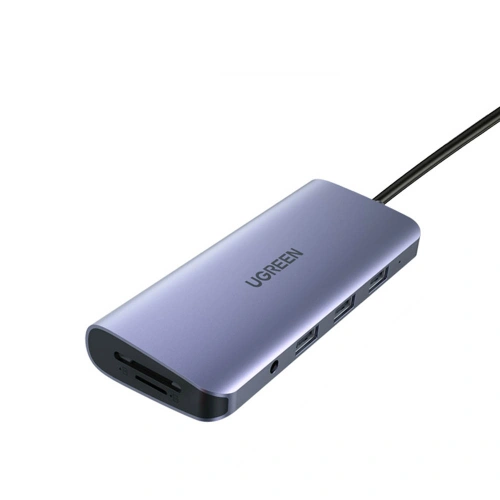 Kup Hub UGREEN CM179 9w1 USB-C - 3x USB 3.2 Gen/HDMI (4K@60Hz)/VGA (Full HD@60Hz)/Ethernet/čtečka karet TF, SD/USB-C PD 100W šedý - UGR1411 - {ean13} - Sklep Home Screen