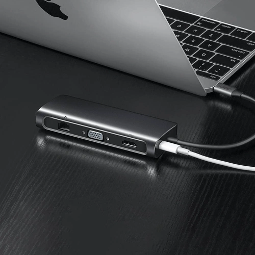 Kup Hub UGREEN CM179 9w1 USB-C - 3x USB 3.2 Gen/HDMI (4K@60Hz)/VGA (Full HD@60Hz)/Ethernet/čtečka karet TF, SD/USB-C PD 100W šedý - UGR1411 - {ean13} - Sklep Home Screen