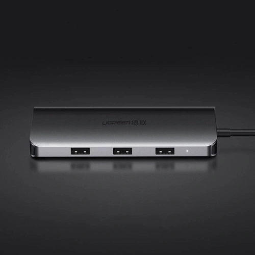Kup Hub UGREEN CM179 9w1 USB-C - 3x USB 3.2 Gen/HDMI (4K@60Hz)/VGA (Full HD@60Hz)/Ethernet/čtečka karet TF, SD/USB-C PD 100W šedý - UGR1411 - {ean13} - Sklep Home Screen