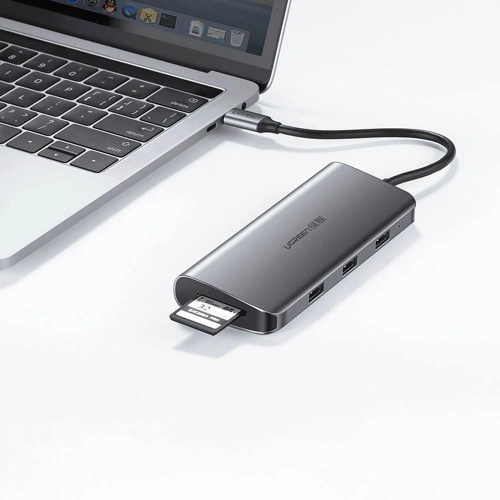 Kup Hub UGREEN CM179 9w1 USB-C - 3x USB 3.2 Gen/HDMI (4K@60Hz)/VGA (Full HD@60Hz)/Ethernet/čtečka karet TF, SD/USB-C PD 100W šedý - UGR1411 - {ean13} - Sklep Home Screen