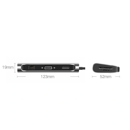 Kup Hub UGREEN CM179 9w1 USB-C - 3x USB 3.2 Gen/HDMI (4K@60Hz)/VGA (Full HD@60Hz)/Ethernet/czytnik kart TF, SD/USB-C PD 100W szary - UGR1411 - {ean13} - Sklep Home Screen