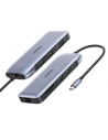 Hub UGREEN CM274 9v1 USB-C - HDMI/DP/VGA/2xUSB/RJ45/Ethernet/čtečka karet SD, TF/USB-C PD 100W šedý
