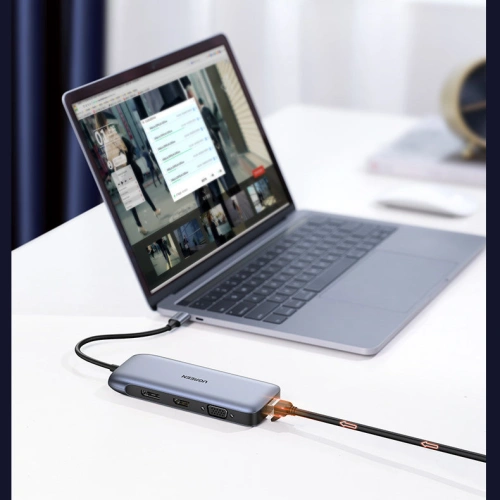 Kup Hub UGREEN CM274 9w1 USB-C - HDMI/DP/VGA/2xUSB/RJ45/Ethernet/SD-Kartenleser, TF/USB-C PD 100W grau - UGR1413 - {ean13} - Sklep Home Screen