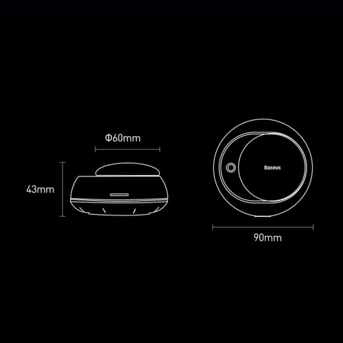 Kup Auto-Lufterfrischer Baseus + 2 Nachfüllungen (Freesie + Basilikum mit Mandarine) + 1m schwarzes USB-C-Kabel - BSU3590 - {ean13} - Sklep Home Screen