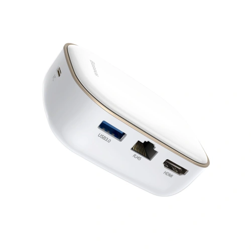 Kup Hub Baseus 6in1 USB-C/Kartenleser/externe Netzwerkkarte/USB 3.0/RJ45/HDMI/SD/micro SD PD 60W weiß - BSU3591 - {ean13} - Sklep Home Screen