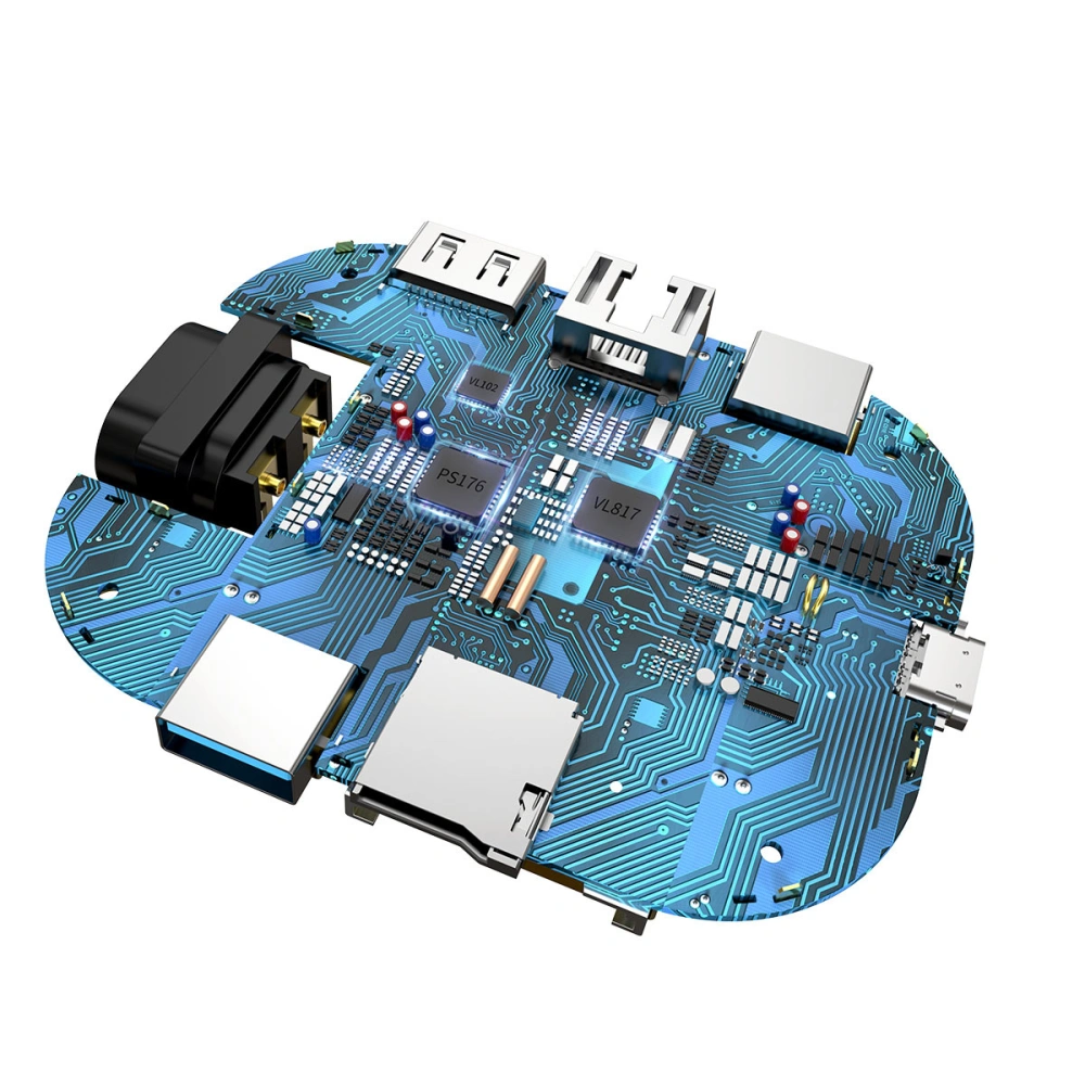 Hub Baseus 6in1 USB-C/czytnik kart pamięci/zewnętrzna karta sieciowa/USB 3.0/RJ45/HDMI/SD/micro SD PD 60W biały