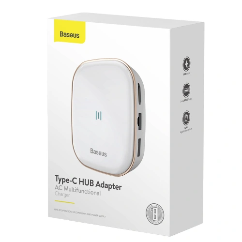 Kup Hub Baseus 6in1 USB-C/Kartenleser/externe Netzwerkkarte/USB 3.0/RJ45/HDMI/SD/micro SD PD 60W weiß - BSU3591 - {ean13} - Sklep Home Screen