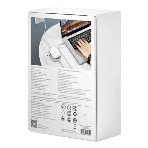 Kup Hub Baseus 6in1 USB-C/Kartenleser/externe Netzwerkkarte/USB 3.0/RJ45/HDMI/SD/micro SD PD 60W weiß - BSU3591 - {ean13} - Sklep Home Screen