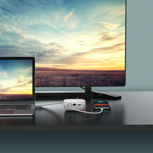 Kup Hub Baseus 6in1 USB-C/Kartenleser/externe Netzwerkkarte/USB 3.0/RJ45/HDMI/SD/micro SD PD 60W weiß - BSU3591 - {ean13} - Sklep Home Screen