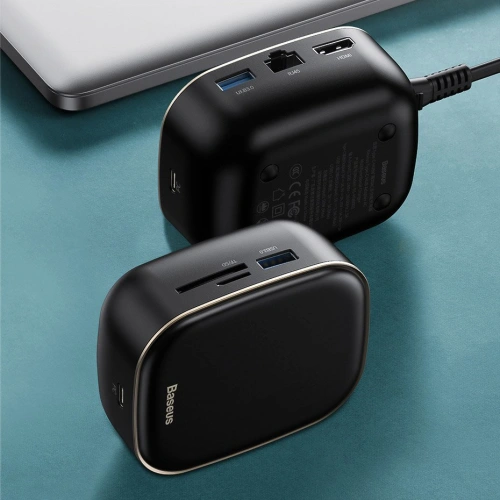 Kup Hub Baseus 6in1 USB-C/Kartenleser/externe Netzwerkkarte/USB 3.0/RJ45/HDMI/SD/micro SD PD 60W weiß - BSU3591 - {ean13} - Sklep Home Screen
