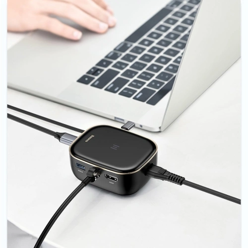 Kup Hub Baseus 6in1 USB-C/Kartenleser/externe Netzwerkkarte/USB 3.0/RJ45/HDMI/SD/micro SD PD 60W weiß - BSU3591 - {ean13} - Sklep Home Screen