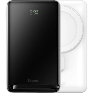 Powerbank Baseus Magnetic Bracket Wireless Charge MagSafe 10000mAh 20W biały + kabel USB-C Baseus Xiaobai Series 60W 0,5m