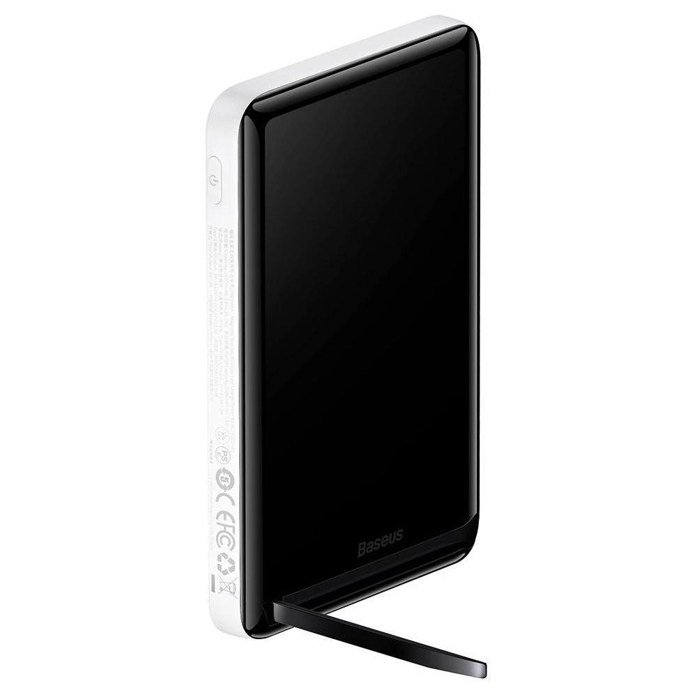Powerbank Baseus Magnetic Bracket Wireless Charge MagSafe 10000mAh 20W biały + kabel USB-C Baseus Xiaobai Series 60W 0,5m