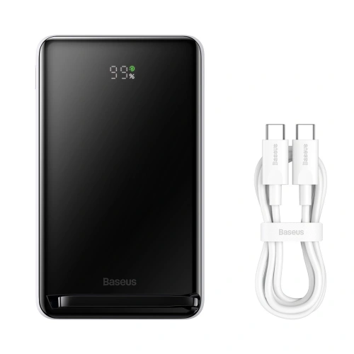 Kup Powerbank Baseus Magnetic Bracket Wireless Charge MagSafe 10000mAh 20W biały + kabel USB-C Baseus Xiaobai Series 60W 0,5m - BSU3594 - {ean13} - Sklep Home Screen