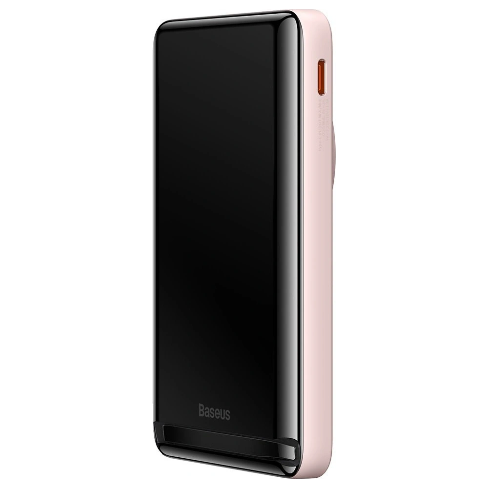 Powerbank Baseus Magnetic Bracket Wireless Charge MagSafe 10000mAh 20W różowy + kabel USB-C Baseus Xiaobai Series 60W 0,5m