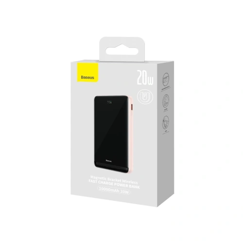 Kup Powerbank Baseus Suport Magnetic Încărcare Wireless MagSafe 10000mAh 20W roz + cablu USB-C Baseus Xiaobai Series 60W 0,5m - BSU3595 - {ean13} - Sklep Home Screen