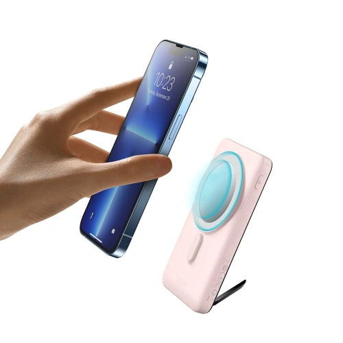 Kup Powerbank Baseus Suport Magnetic Încărcare Wireless MagSafe 10000mAh 20W roz + cablu USB-C Baseus Xiaobai Series 60W 0,5m - BSU3595 - {ean13} - Sklep Home Screen