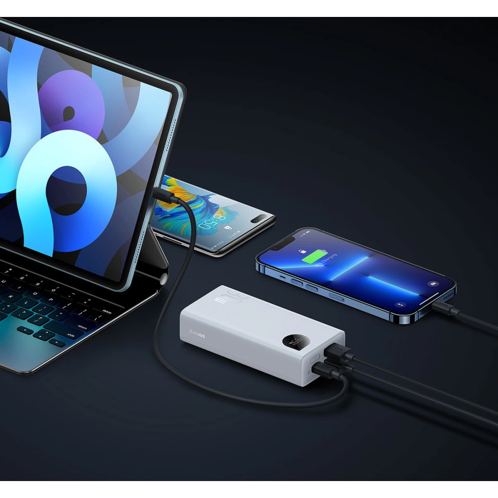 Powerbank Baseus Adaman2 10000mAh 30W 2xUSB/1xUSB-C PD QC SCP biały