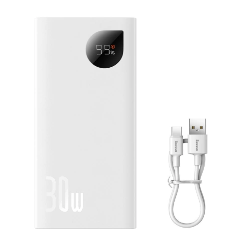 Kup Powerbank Baseus Adaman2 10000mAh 30W 2xUSB/1xUSB-C PD QC SCP weiß - BSU3597 - {ean13} - Sklep Home Screen