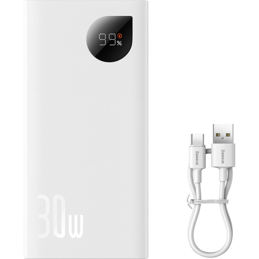 Powerbank Baseus Adaman2 10000mAh 30W 2xUSB/1xUSB-C PD QC SCP biały
