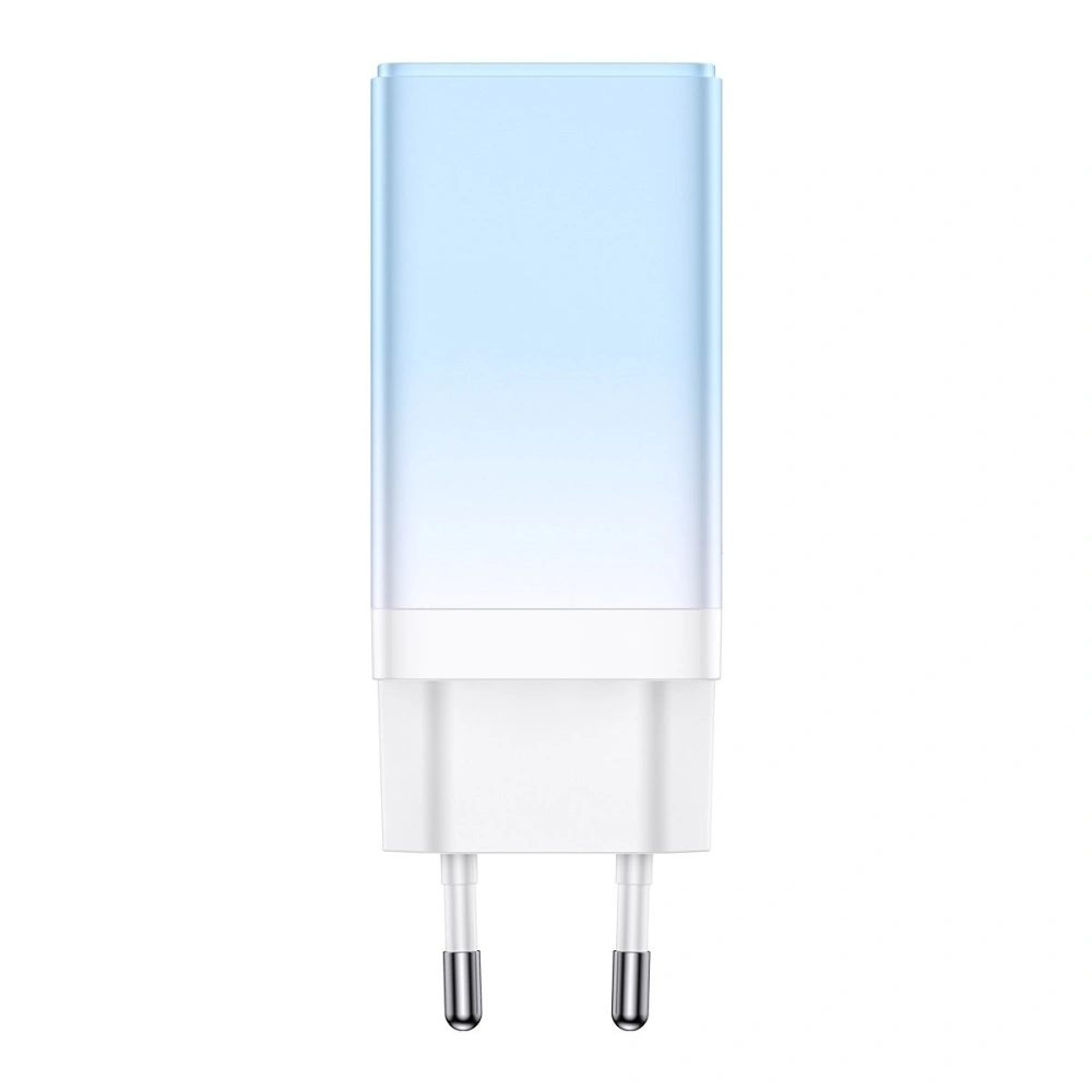 Ładowarka sieciowa GaN Baseus 2xUSB-C/USB 65W QC PD niebieski + kabel USB-C 100W 1m niebieski