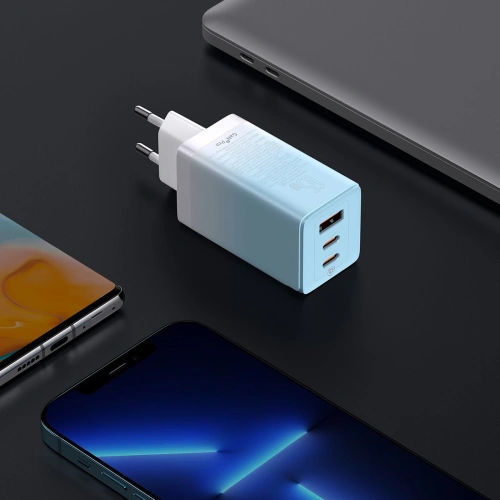 Kup GaN-Netzteil Baseus 2xUSB-C/USB 65W QC PD blau + USB-C-Kabel 100W 1m blau - BSU3598 - {ean13} - Sklep Home Screen