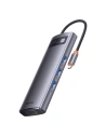 Hub Baseus Metal Gleam Series 8in1 USB-C - HDMI/3xUSB 3.2 Gen. 1/Power Delivery/SD-Kartenleser/TF-Kartenleser/VGA grau