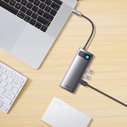 Kup Hub Baseus Metal Gleam Series 8in1 USB-C - HDMI/3xUSB 3.2 Gen. 1/Power Delivery/SD-Kartenleser/TF-Kartenleser/VGA grau - BSU3599 - {ean13} - Sklep Home Screen
