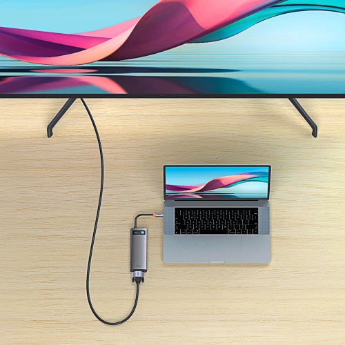 Buy Baseus Metal Gleam Series 8in1 HUB Docking Station USB-C - HDMI/3x USB 3.2 Gen.1/Power Delivery/SD card reader/TF card reader/VGA gray - BSU3599 - {ean13} - Home Screen Store Europe