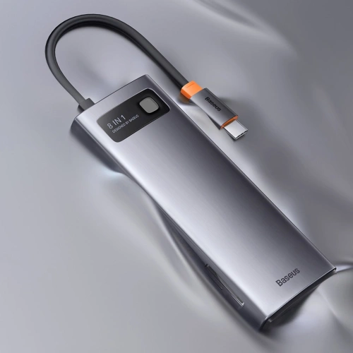Kup Hub Baseus Metal Gleam Series 8in1 USB-C - HDMI/3xUSB 3.2 Gen. 1/Power Delivery/čtečka karet SD/čtečka karet TF/VGA šedý - BSU3599 - {ean13} - Sklep Home Screen