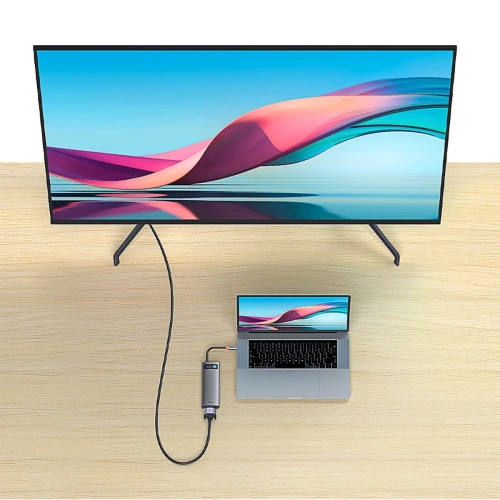 Buy Baseus Metal Gleam Series 8in1 HUB Docking Station USB-C - HDMI/3x USB 3.2 Gen.1/Power Delivery/SD card reader/TF card reader/VGA gray - BSU3599 - {ean13} - Home Screen Store Europe