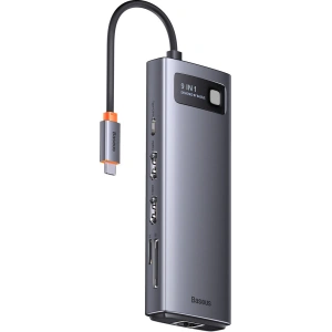 Kup Hub Baseus Metal Gleam Series 9in1 USB-C - 2xHDMI/2xUSB 3.2 Gen. 1/USB 2.0/Power Delivery/SD-Kartenleser/TF-Kartenleser/RJ-45 grau - BSU3600 - {ean13} - Sklep Home Screen