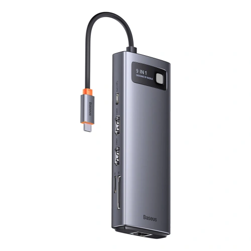 Kup Hub Baseus Metal Gleam Series 9in1 USB-C - 2xHDMI/2xUSB 3.2 Gen. 1/USB 2.0/Power Delivery/SD-Kartenleser/TF-Kartenleser/RJ-45 grau - BSU3600 - {ean13} - Sklep Home Screen