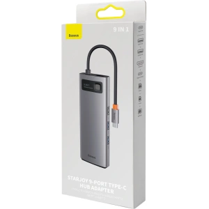 Kup Hub Baseus Metal Gleam Series 9in1 USB-C - 2xHDMI/2xUSB 3.2 Gen. 1/USB 2.0/Power Delivery/SD-Kartenleser/TF-Kartenleser/RJ-45 grau - BSU3600 - {ean13} - Sklep Home Screen