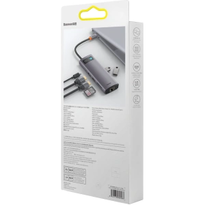 Kup Hub Baseus Metal Gleam Series 9in1 USB-C - 2xHDMI/2xUSB 3.2 Gen. 1/USB 2.0/Power Delivery/SD-Kartenleser/TF-Kartenleser/RJ-45 grau - BSU3600 - {ean13} - Sklep Home Screen