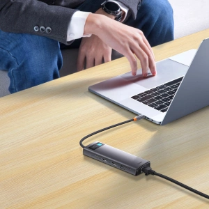 Kup Hub Baseus Metal Gleam Series 9in1 USB-C - 2xHDMI/2xUSB 3.2 Gen. 1/USB 2.0/Power Delivery/SD-Kartenleser/TF-Kartenleser/RJ-45 grau - BSU3600 - {ean13} - Sklep Home Screen
