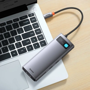 Kup Hub Baseus Metal Gleam Series 9in1 USB-C - 2xHDMI/2xUSB 3.2 Gen. 1/USB 2.0/Power Delivery/SD-Kartenleser/TF-Kartenleser/RJ-45 grau - BSU3600 - {ean13} - Sklep Home Screen