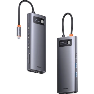 Kup Hub Baseus Metal Gleam Series 9in1 USB-C - 2xHDMI/2xUSB 3.2 Gen. 1/USB 2.0/Power Delivery/SD-Kartenleser/TF-Kartenleser/RJ-45 grau - BSU3600 - {ean13} - Sklep Home Screen