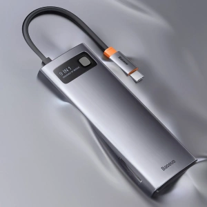 Kup Hub Baseus Metal Gleam Series 9in1 USB-C - 2xHDMI/2xUSB 3.2 Gen. 1/USB 2.0/Power Delivery/SD-Kartenleser/TF-Kartenleser/RJ-45 grau - BSU3600 - {ean13} - Sklep Home Screen