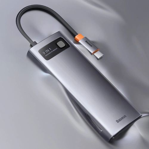 Kup Hub Baseus Metal Gleam Series 9in1 USB-C - 2xHDMI/2xUSB 3.2 Gen. 1/USB 2.0/Power Delivery/SD-Kartenleser/TF-Kartenleser/RJ-45 grau - BSU3600 - {ean13} - Sklep Home Screen