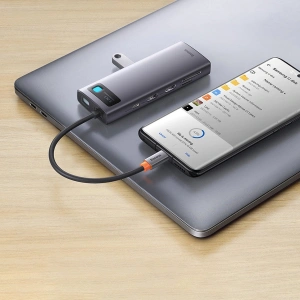 Kup Hub Baseus Metal Gleam Series 9in1 USB-C - 2xHDMI/2xUSB 3.2 Gen. 1/USB 2.0/Power Delivery/SD-Kartenleser/TF-Kartenleser/RJ-45 grau - BSU3600 - {ean13} - Sklep Home Screen