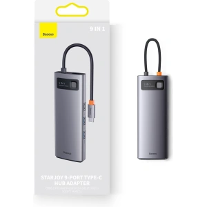 Kup Hub Baseus Metal Gleam Series 9in1 USB-C - 2xHDMI/2xUSB 3.2 Gen. 1/USB 2.0/Power Delivery/SD-Kartenleser/TF-Kartenleser/RJ-45 grau - BSU3600 - {ean13} - Sklep Home Screen