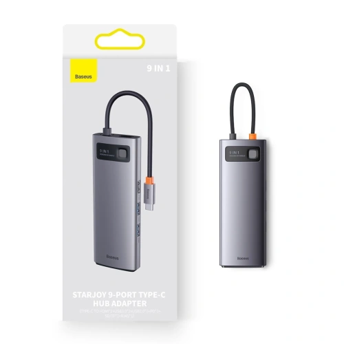 Kup Hub Baseus Metal Gleam Series 9in1 USB-C - 2xHDMI/2xUSB 3.2 Gen. 1/USB 2.0/Power Delivery/SD-Kartenleser/TF-Kartenleser/RJ-45 grau - BSU3600 - {ean13} - Sklep Home Screen