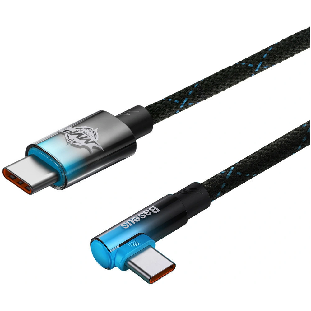 Kabel kątowy Baseus MVP Elbow Power Delivery USB-C/USB-C 1m 100W 5A niebieski