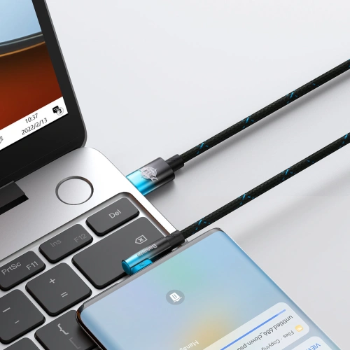 Kup Kabel kątový Baseus MVP Elbow Power Delivery USB-C/USB-C 1m 100W 5A modrý - BSU3601 - {ean13} - Sklep Home Screen