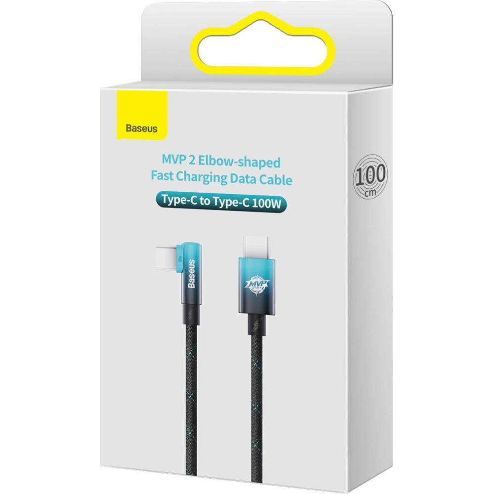 Kabel kątowy Baseus MVP Elbow Power Delivery USB-C/USB-C 1m 100W 5A niebieski