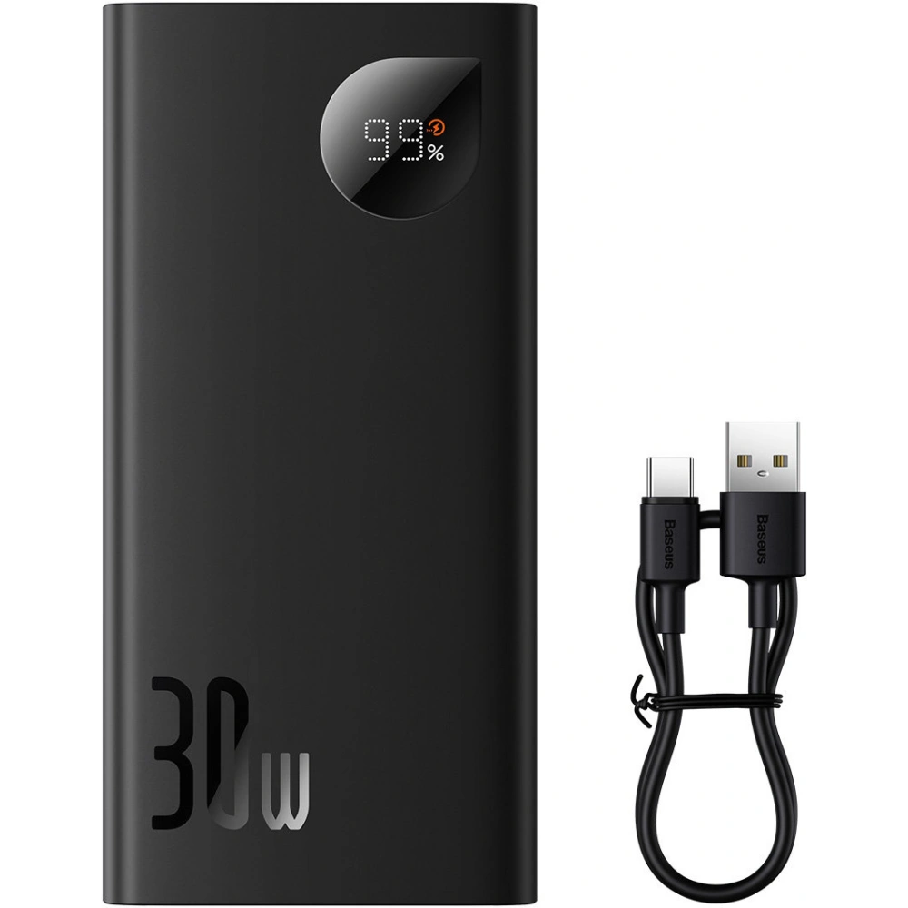 Powerbank Baseus Adaman2 10000mAh 10000mAh 30W 2xUSB/1xUSB-C Overseas Edition PD QC SCP czarny