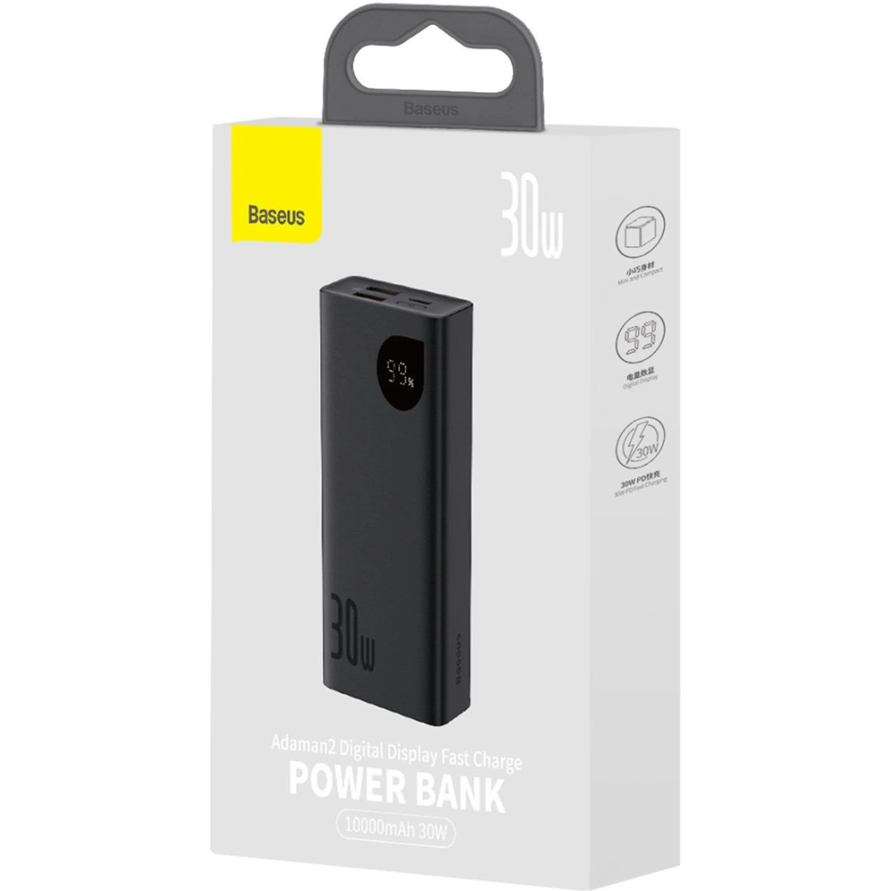 Powerbank Baseus Adaman2 10000mAh 10000mAh 30W 2xUSB/1xUSB-C Overseas Edition PD QC SCP czarny