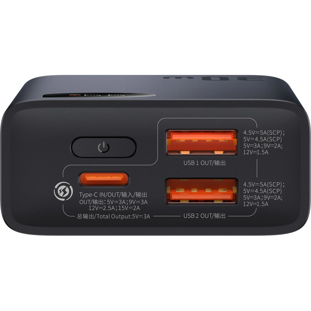 Powerbank Baseus Adaman2 10000mAh 10000mAh 30W 2xUSB/1xUSB-C Overseas Edition PD QC SCP czarny